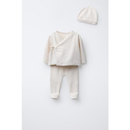 NEWBORN SET AND POUCH - Beige marl | ZARA United States