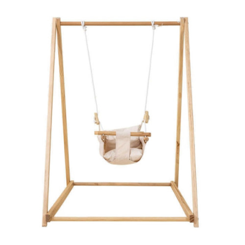 Spruce - Baby and Toddler Foldable Wooden Swing Set, Beige - Avenlur Rec Room | Maisonette