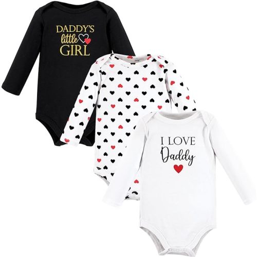 Hudson Baby Baby Girls' Cotton Long-sleeve Bodysuits 3-pack