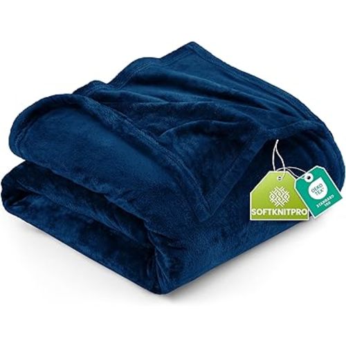Utopia Bedding Fleece Blanket Twin Size Navy (60x80 Inches)