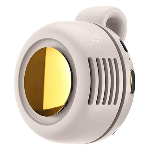 Clip on Fan, Portable Silent Bladeless Mini Fan Clip On, Small Personal Cooling Fans Handsfree, Powerful 3 Speed, Silent Design, USB Rechargeable for Collar and Waist (Creamy White)