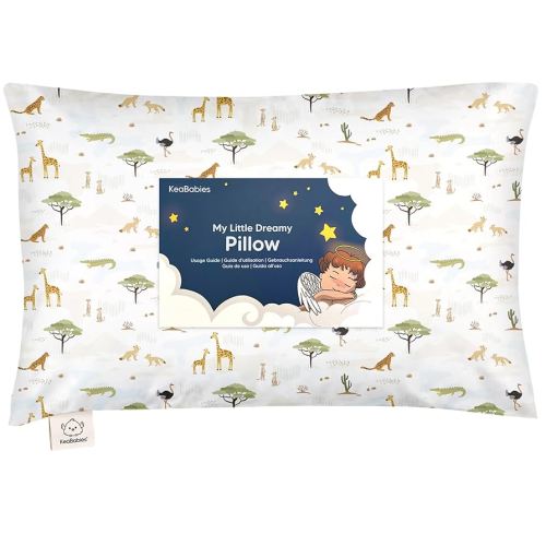 Toddler Pillow with Pillowcase - 13x18 My Little Dreamy Kids Travel Bed Pillows for Sleeping, Organic Cotton Small Pillowcase, Soft & Breathable, Machine Washable, Toddlers 2-5 Years Old (Grasslands)
