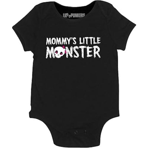 Mommy's Little Monster Girl's Punk Rock Skull Bodysuit