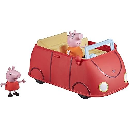 Peppa Pig Peppa’s Adventures Peppa’s Family Red Car Preschool Toy, Speech and Sound Effects, Includes 2 Figures, for Ages 3 and Up
