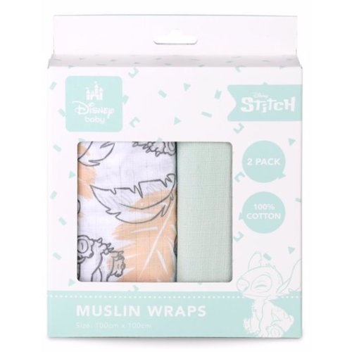 Disney Stitch 2 Pack Muslin Wrap