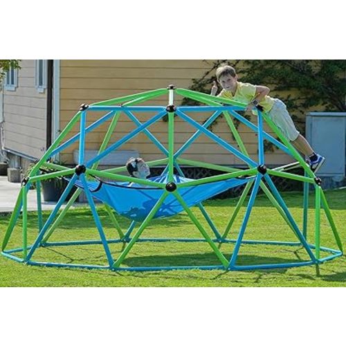 Zupapa10FT Climbing Dome with Hammock, Supports up to 1200lbs Kids Jungle Gym, 10FT Dome Climber with Hammock for Kids 3 to 10 Outdoor Play Equipment