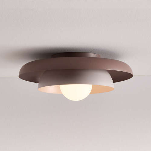 Nello Lilac Rose and Plum Rose Metal Saucer 18" Kids Flush Mount Ceiling Light