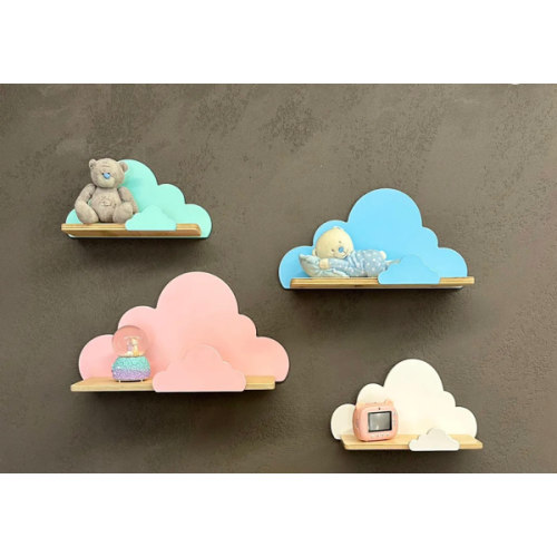 Kids room pink cloud floating shelves
