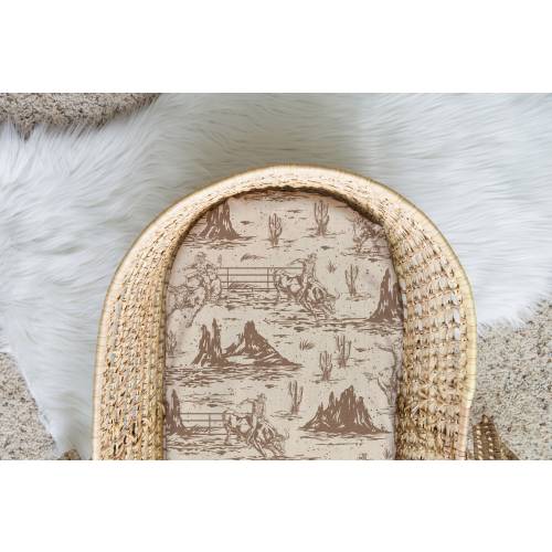 Giddy Up | Handmade Organic Cotton Muslin Baby Bedding | Swaddle, Crib Sheet, Moses Basket Sheet, Changing Pad Cover, Mini Crib Sheet