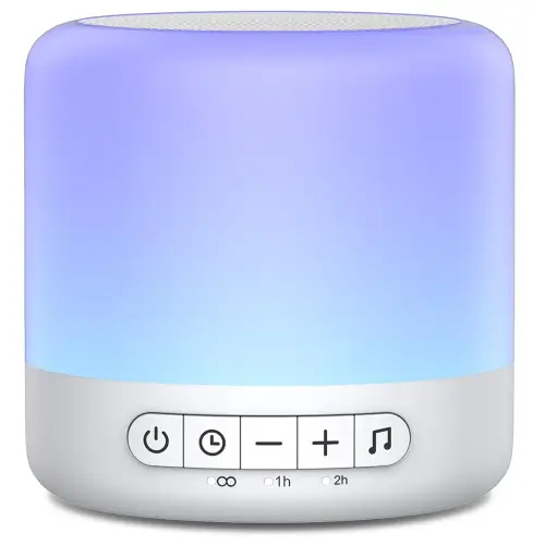 Easysleep White Noise Sound Machine with 30 Soothing Sounds 12 Night Light 32 Volume 3 Timers Portable Sleep Sound Machine for Office Travel Noise Canceling Lullaby & Rain Sound for Baby, Adults
