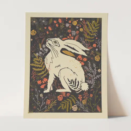 Wild Hare Art Print Screen print Wall decor — Ash Cascade Design
