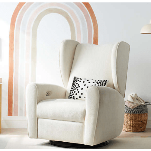 Seesaw Cream Electronic Swivel Glider Power Recliner Nursery Chair