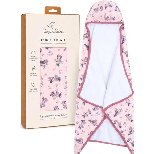 Copper Pearl Premium Big Kid Hooded Towel Minnie Mouse's Bowquet