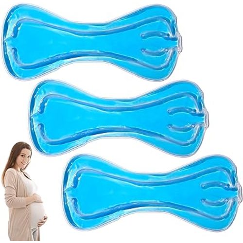 Perineal Cold Packs Gel, Reusable Postpartum Ice Pack, Hot and Cold Pads for After Delivery Essentials Postpartum-Uterine Cramps and Hemorrhoid Relief, Helps Reduce Swelling (Blue 3 Count)
