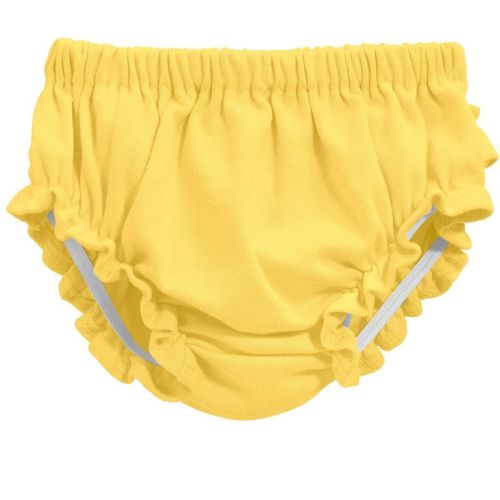 City Threads USA-Made Girls Soft Cotton Ruffle Diaper Cover | Yellow - Newborn