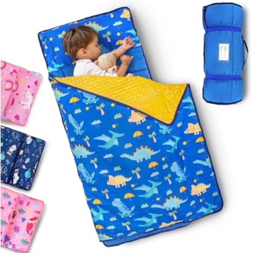 Primlect Nap Mat, 55" x 22", Portable Sleeping Bag with Removable Pillow, Easy to Roll & Store, Blue