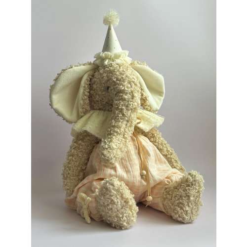 Handmade Teddy Elephant Doll – Soft Plush Toy, Nursery Decor