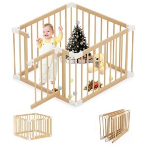 Customer reviews for TouHeart Wooden Playpen for Baby & Toddlers, Foldable Large Baby Gate Play Yards, 4 Panels,34.3"x34.3"x24" | Walmart.com