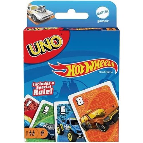 Hot Wheels UNO Matching Card Game Featuring 112 Cards with Hot Wheels Graphics, Game Night, Kids Gift Ages 7 Years & Older