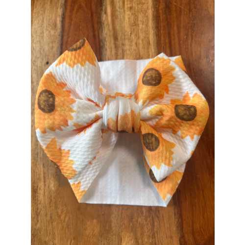 Sunflower Baby & Toddler Head Wraps + Bows | Soft, Stretchy, Stylish | Newborn to 12 Months | Handmade Hair Accessories