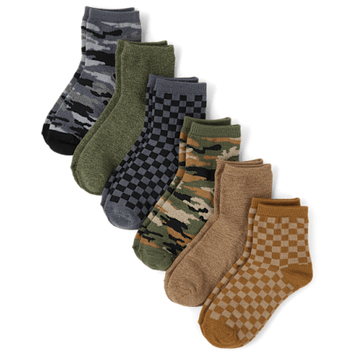 Boys Camo Midi Socks 6-Pack - Multi