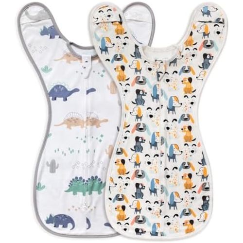 Baby Transitional Sleep Sack with Arms-Up Half-Length Sleeves and Mitten Cuffs, Wearable Sleep Sack for 0–6 Months