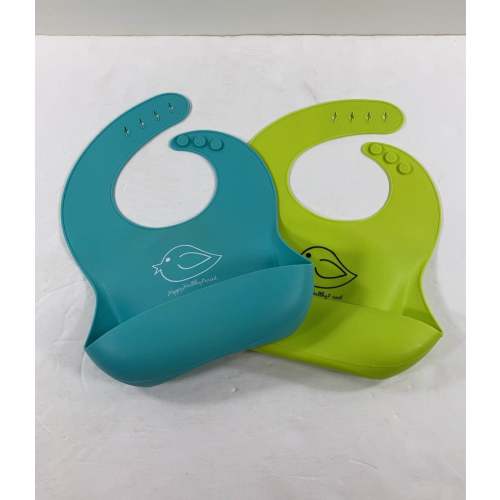 Happy Healthy Parent Silicone Bibs, Set Of 2, Lime Green & Turquoise