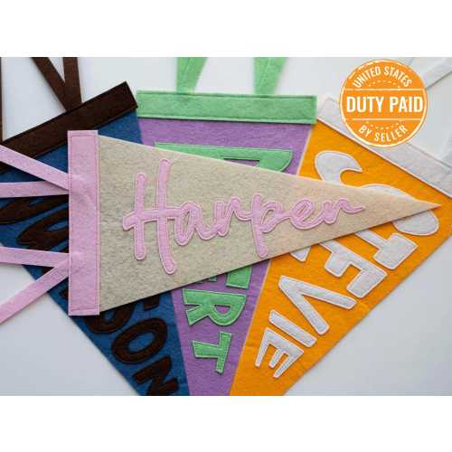Personalized Name Felt Pennant, Nursery Decor, Baby Gift