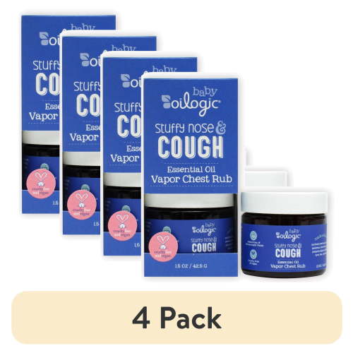 (4 pack) Oilogic Stuffy Nose & Cough Vapor Rub, 1.5 oz