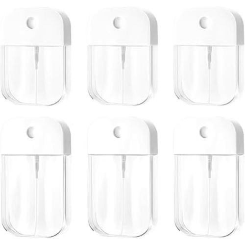 6 PCS Clear Spray Bottles, Portable Card Spray Bottles, Hand Sanitizer Spray Case, Refillable Hand Sanitizer Spray for Perfume, Moisturizing Water, Hand Sanitizer 50ml/1.69oz 38ml/1.29oz