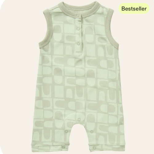 Printed Henley Romper – Young Days