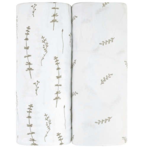 Forest Grey Leaf Bassinet Sheet Set – Ely's & Co.