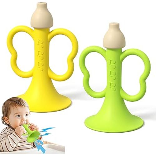 Baby Trumpet Toy 2PCS Silicone Horn Blowing Toy Toddler Whistle
