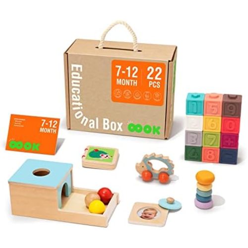 TOOKYLAND Montessori Toys for Babies 6-12 Months, 7 in 1 Learning Toy Set