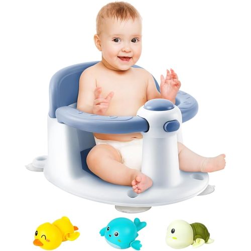 Baby Bath Seat, Infant/Toddler Sit Up Bathtub Seat for Baby 6 Months & Up, Bath Essentials, Great Shower Gifts for Newborn and New Mothers