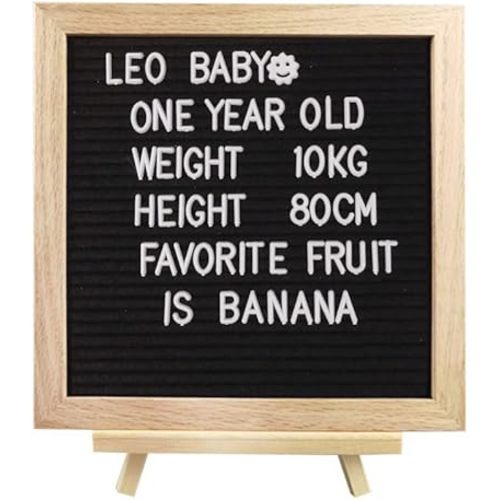 Felt Letter Message Board 340 Letters,Letter Board Sign with Stand, 10X10 Inch for Baby & Pregnancy Announcement Sign,for Party Home Decor