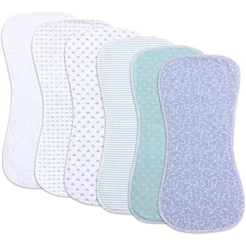 Gelisite 6 Pack Cotton Baby Burp Cloths Extra Absorbent Soft for Baby Boys and Girls