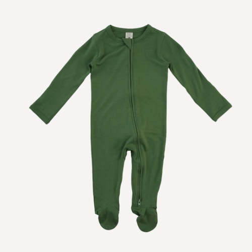 long sleeve two way zipper footie | palace blue | bamboo – kate quinn