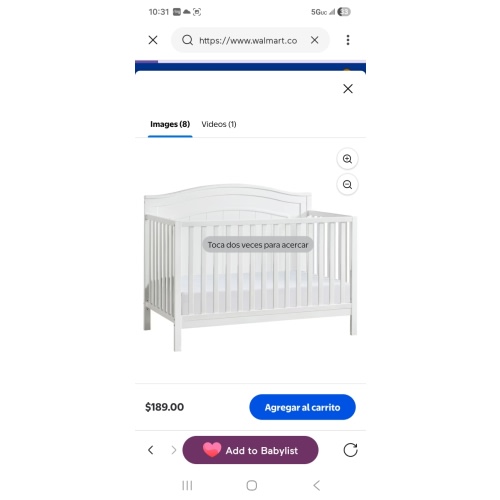 Oxford Baby North Bay Cuna Convertible 4 en 1, Snow White, Certificada por GREENGUARD Gold, Cuna de Madera