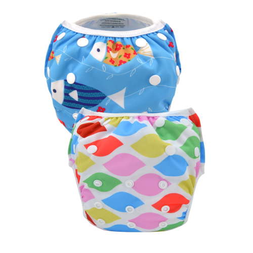 2 Pack Leakproof Reusable Swim Diapers, 0 to 2 years