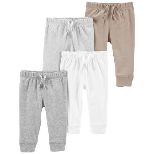 Baby 4-Pack Cotton Pants - 9M - Neutral