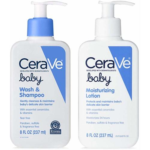 CeraVe Baby Skincare Bundle | Contains CeraVe Baby Wash & Shampoo and CeraVe Baby Lotion 1 ea - Baby Shampoo/ Wash + Lotion Bundle