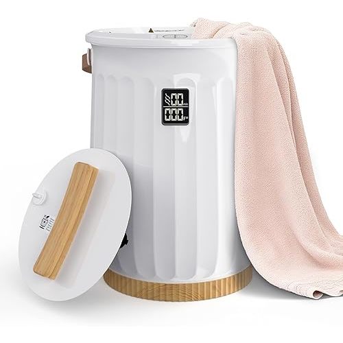 Sweetcrispy Towel Warmer for Bathroom, 20L Towel Heater with 4 Time Settings & Auto-Off, Fast Heating Blanket Warmer for Home, Safety Child Lock and Temp-Alert Design for Towels, Bathrobes, Blankets