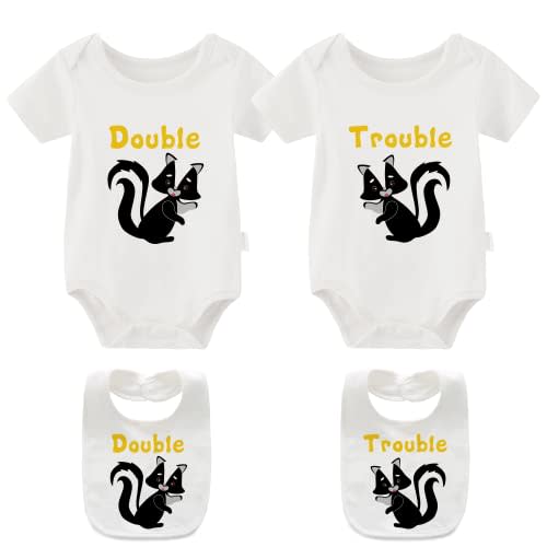 YSCULBUTOL Baby Twins Bodysuit Perfect Together Best Friend Newborn Romper Toddler Unisex Twin Outfit