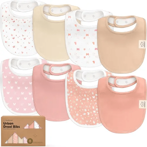 8-Pack Organic Baby Bibs for Boys, Girls - Soft Cotton Drooling and Teething Bibs for Baby Girl & Boy, Extra Absorbent, Easy To Clean & Put On for Toddler, Newborn, Infant 0-24 Months (Butterflies)