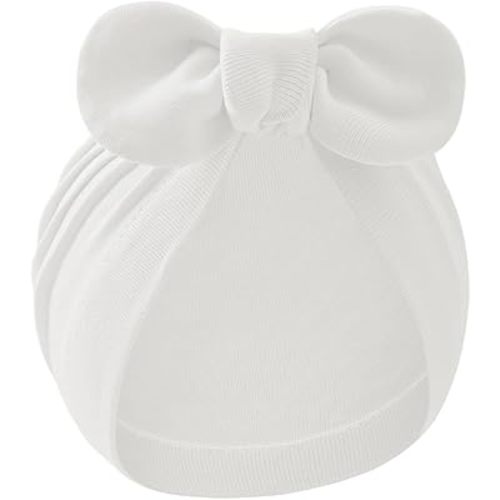 Century Star Newborn Hat for Baby Girls Infant Toddler Soft Hospital Hats Beanie Baby Turbans Head Wrap with Bow Cap
