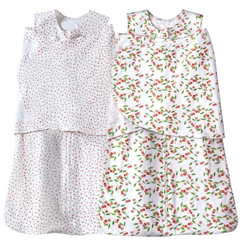 Baby Sleep sack Swaddle,Swaddles 3-6 Months,3-Way Adjustable Wearable Transition Blanket 100% Cotton 2-Piece