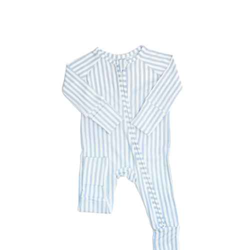 6-12M - French Blue Stripe onesie