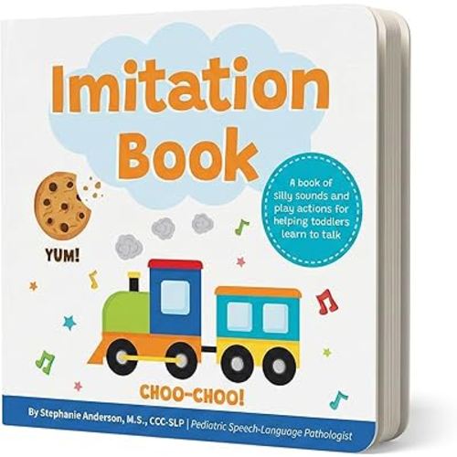 Imitation Book: Interactive & Fun Learn to Talk Board Book For Toddlers Ages 0-4, Written by a Speech Therapist