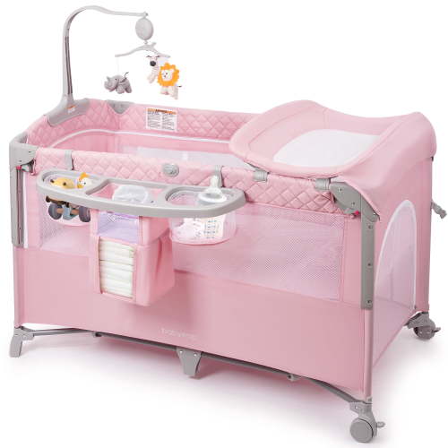 babyeap 5-in-1 Baby Bassinet with Playard & Changing Table